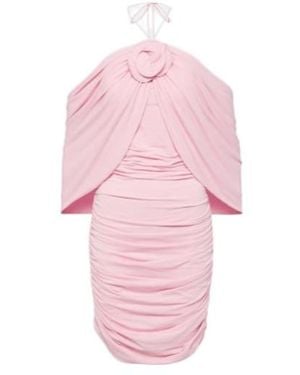 Magda Butrym Floral-Appliqué Off-Shoulder Wrap Dress - Pink