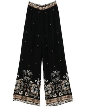 Twinset Floral-Print Trousers - Black