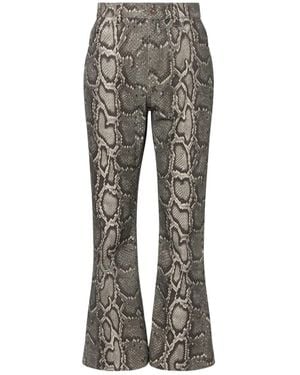 Gabriela Hearst Ezra Snake-Effect High-Rise Bootcut Jeans - Grey