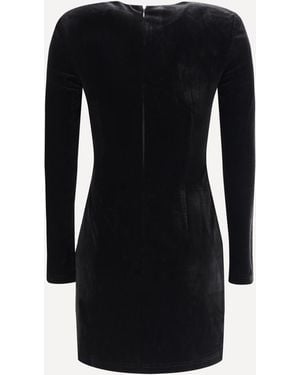Self-Portrait Velvet Embellished Mini Dress - Black