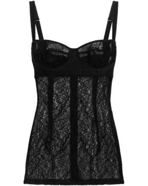 Dolce & Gabbana Lace Corset Top - Black