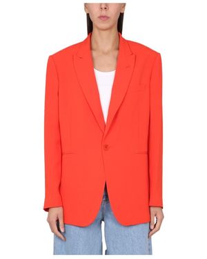 Aspesi Pocketed Single-Breasted Blazer - Red