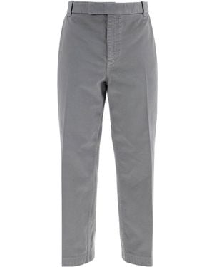 Thom Browne Pressed Crease Tapered Leg Chinos - Grey