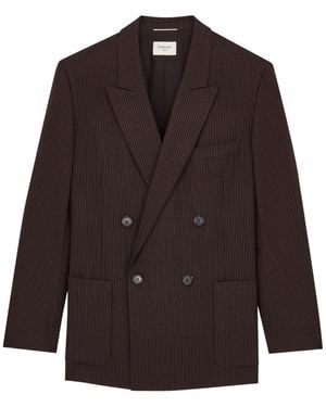 Saint Laurent Double-Breasted Jacket - Brown