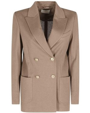 Circolo 1901 Double-Breasted Textured Blazer - Brown