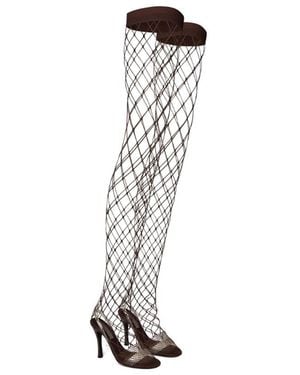 Stella McCartney Slip-On Fishnet Heeled Sandals - White