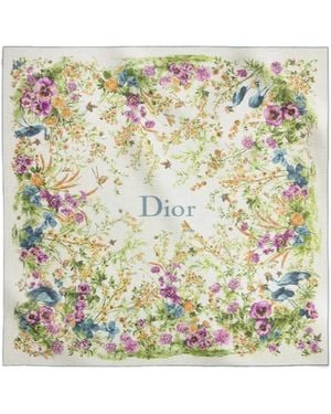 Dior Iviera Toile De Jouy Floral Garden Shawl - White