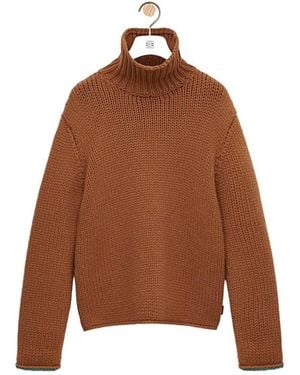 Loewe Turtleneck Knitted Jumper - Brown