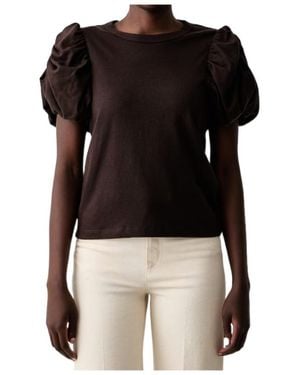 ROTATE BIRGER CHRISTENSEN Puff Sleeve T-Shirt - Black