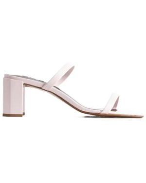 BY FAR Square-Toe Double-Strap Sandals - White