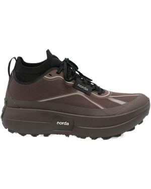 Norda 055 Reflective-Detail Paneled Sneakers - Brown