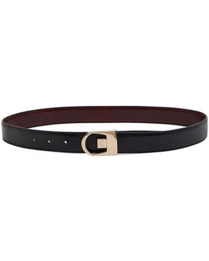 Saint Laurent Slim Leather Belt - White
