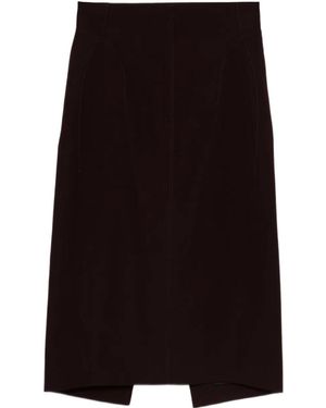 Mugler Buckle-Detailed Pencil Skirt - Black