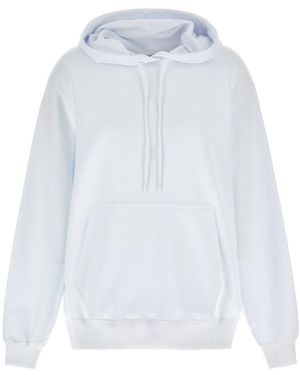 MSGM Logo Printed Drawstring Hoodie - White