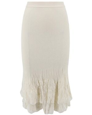 Bottega Veneta Flower Midi Skirt - White