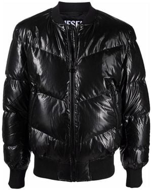 DIESEL W-Sten Zip-Up Quilted Jacket - Black