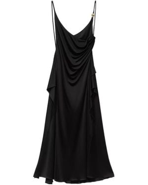 Versace Viscose-Jersey Draped Midi Dress - Black