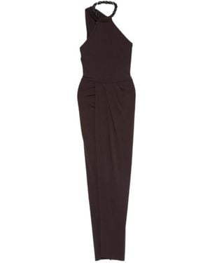 Amen Embellished Halterneck Maxi Dress - Purple