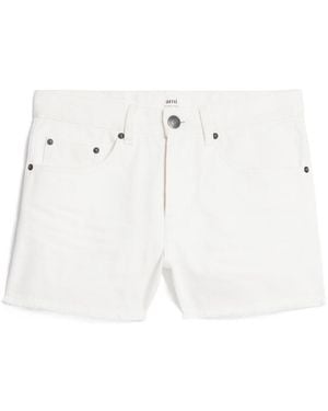 Ami Paris Ami Mid-Waisted Denim Shorts - White