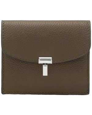 TOTEME T-Lock Leather Cardholder - Brown