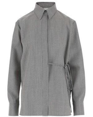 Jil Sander Long-Sleeved Checked Shirt - Gray