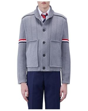 Thom Browne Fine-Ribbed Shirt Jacket - Blue