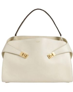 Ferragamo Hug Soft Shoulder Bag (L) - Natural