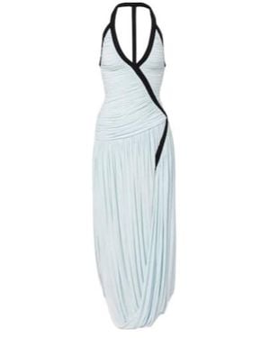 Christopher Esber Suspended Ruched Jersey Maxi Dress - Blue