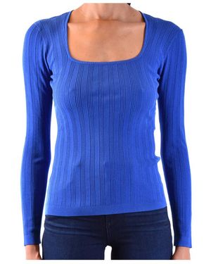 Diane von Furstenberg U-Neck Long-Sleeved Jumper - Blue