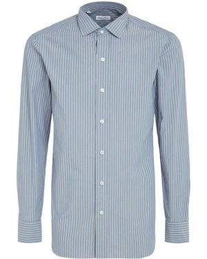 Salvatore Piccolo Striped Long-Sleeved Shirt - Blue