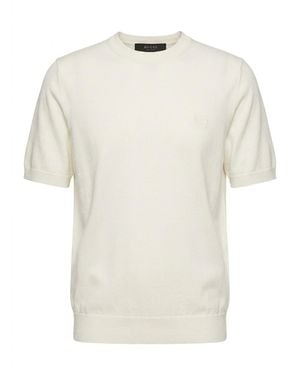 Gucci Embroidery Fine Knit Top - White