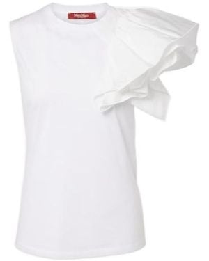 Max Mara Cotton Jersey Top - White