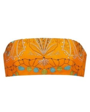 PUCCI Printed Bandeau Crop Top - Orange