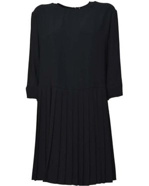 Aspesi Pleated Silk Dress - Black