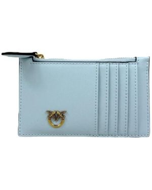 Pinko Logo Plaque Zipped Card Holder - Blue