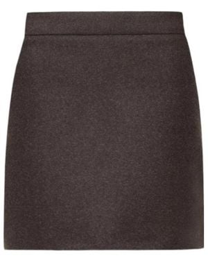Max Mara Short Felted Wool Skirt - Brown