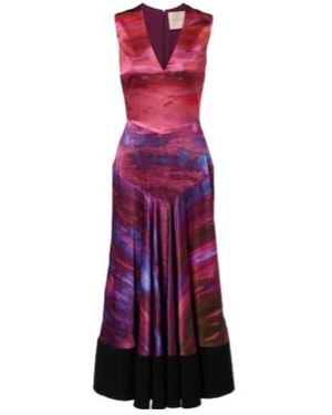 ROKSANDA Printed Midi Dress - Purple