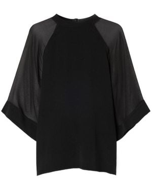 Filippa K Sheer Raglan Blouse - Black
