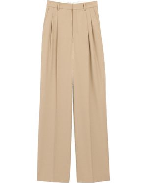 Ami Paris Ami High Waist Wide Trousers - Natural