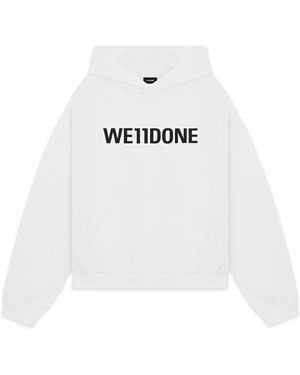 we11done Long-Sleeved Hooded Sweatshirt - White