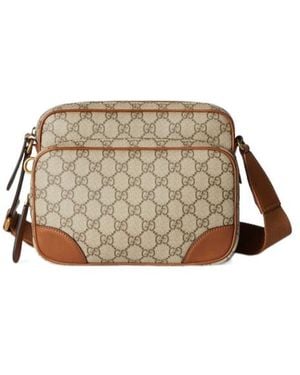Gucci Gg Emblem Medium Crossbody Bag - Natural