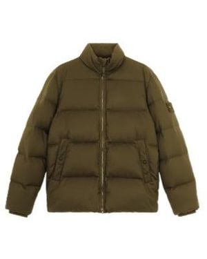 Stone Island Logo Patch Zipped Padded Jacket - Green