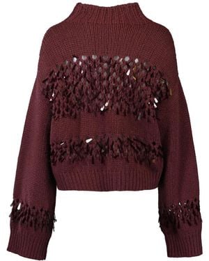 Brunello Cucinelli Sequin-Embellished Jumper - Purple