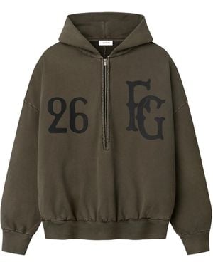Fear Of God Baseball Club Half Zip Hoodie - Green