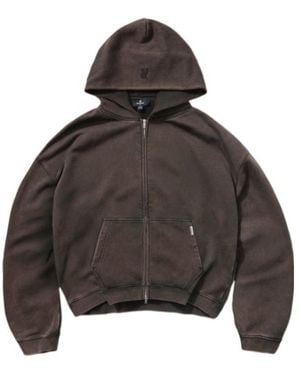 Represent Initial Boxy Zip Through Hoodie - Gray