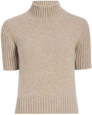 KHAITE Talvi Mock-Neck Jumper - Natural