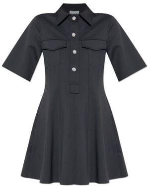 Ganni Chest Pocket Mini Dress - Black
