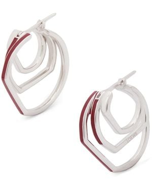 Loewe Stacked Hoop Earrings - White
