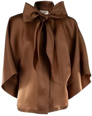 Alberta Ferretti Bow Shirt - Brown