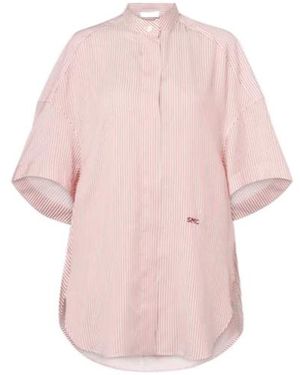 Stella McCartney Striped Silk Shirt - Pink
